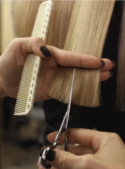 Blond hair cut